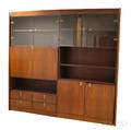 Rosewood Veneer and Glass Wall Unit
