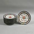 Set of Twelve French Armorial Porcelain Plates