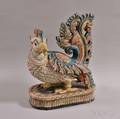 Asian Polychrome Carved Wood Phoenix
