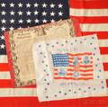 Benjamin Harrison and Levi P Morton Silk Campaign Bandana and Two Other Textiles