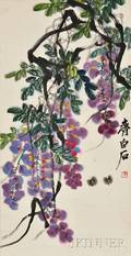 Hanging Scroll Depicting Wisteria