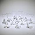 Barware Set Steuben mid20th century comprised of nine martini glasses and twentyfive goblets pattern 7737 some marked Steuben