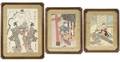 Group of 3 Prints after Ukiyoe Woodblocks