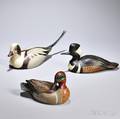 Three Duck Decoys Big Sky Carvers Montana late 20thearly 21st century with glass eyes and detailed paint comprising a Longtailed