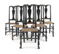 Set of six New England painted Queen Anne maple dining chairs ca 1740