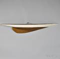 Painted Carved Halfhull Model of a Yacht