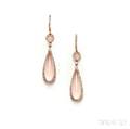 18kt Rose Gold Rose Quartz and Diamond Earrings