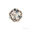 Sterling Silver and Moonstone Brooch Georg Jensen