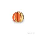 Bicolor Gold and Coral Ring