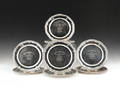 Set of twelve English sterling silver polo trophy plates