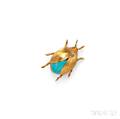 18kt Gold and Turquoise Beetle Brooch