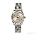 Gentlemans Stainless Steel Oyster Perpetual Date Wristwatch Rolex