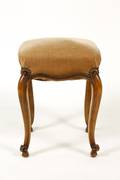 French Tall Walnut Framed Vanity Stool or Tabouret