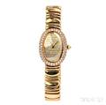 Ladys 18kt Gold and Diamond Baignoire Wristwatch Cartier