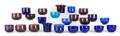 Collection of cobalt and amethyst finger bowls and wine rinsers