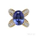 Tanzanite and Diamond Crisscross Ring Attributed to Donald Claflin Tiffany  Co