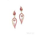 18kt Gold Ruby and Diamond Bo Aile Earrings Elise Dray