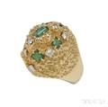 18kt Gold Emerald and Diamond Dome Ring