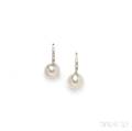 14kt White Gold South Sea Pearl and Diamond Earrings