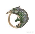 18kt Gold Gemset Chameleon Ring