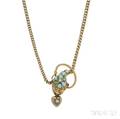 Victorian Gold and Turquoise Snake Necklace