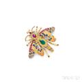 18kt Gold Gemset Insect Brooch Cazzaniga