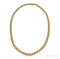 Antique Gold Bead Necklace Eckfeldt  Ackley
