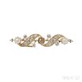 Antique Gold Pearl and Diamond Brooch