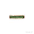 Edwardian Green Tourmaline and Diamond Bar Pin Black Starr  Frost
