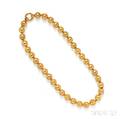 Antique Etruscan Revival Gold Bead Necklace