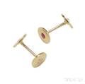 Antique 18kt Gold Ruby and Diamond Cuff Links Tiffany  Co