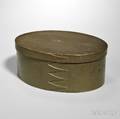 Shaker Olive Greenpainted Oval Covered Box