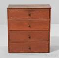 Shaker Small Fourdrawer Pine Chest