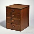 Shaker Dark Brownstained Pine Fourdrawer Storage Chest