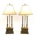 Pair of Grey  Gilt Table Lamps 20th Century