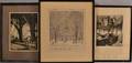 Three Framed Drypoint Etchings on Paper Earl Horter American 18811940 City Park in Snow