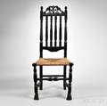 Blackpainted Carved and Turned Bannisterback Side Chair