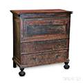 Paintdecorated Blanket Chest over Two Drawers