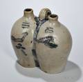 Cobaltdecorated Conjoined Gemel Stoneware Jug