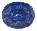 Blue Staffordshire platter 19th c