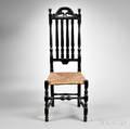 Blackpainted Carved and Turned Bannisterback Side Chair
