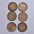 Six Indian Head CopperNickel Cents