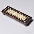 Boneinlaid and Cabochonset Mahogany Cribbage Board