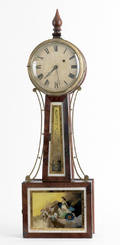 Massachusetts Federal mahogany banjo clock ca 1815