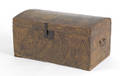 New England vinegar grained dome lidded storage box early 19th c