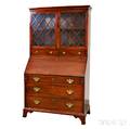 Attributed to AH Davenport Georgianstyle Glazed Mahogany SecretaryBookcase