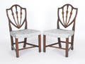 Pair of Hepplewhite mahogany shieldback dining chairs ca 1790