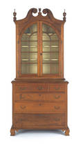 Pennsylvania Chippendale walnut twopart secretary