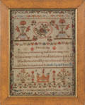 Silk on linen sampler dated 1832