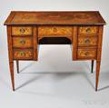 Italian Neoclassical Walnut Veneer Marquetry Desk